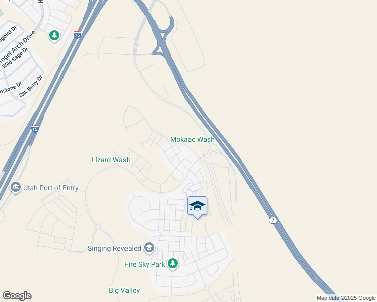 map of restaurants, bars, coffee shops, grocery stores, and more near 5399 South Cerulean Lane in St. George