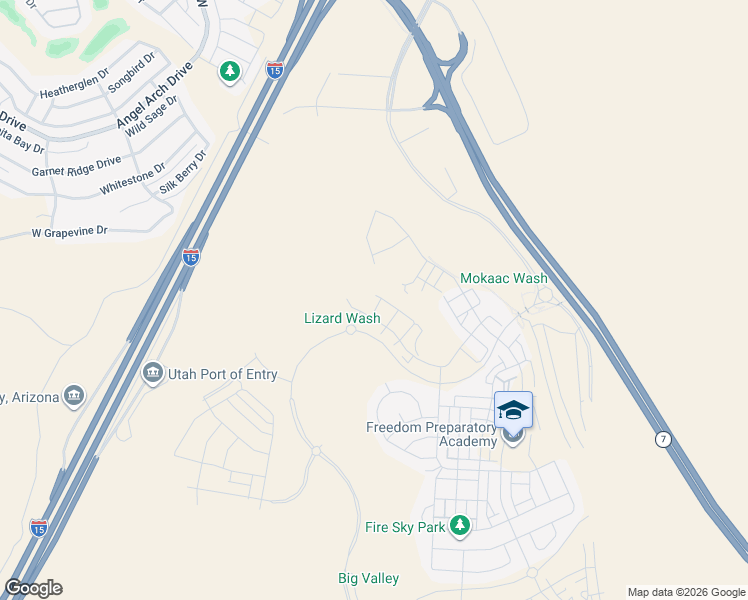 map of restaurants, bars, coffee shops, grocery stores, and more near 5398 Aquamarine Lane in St. George