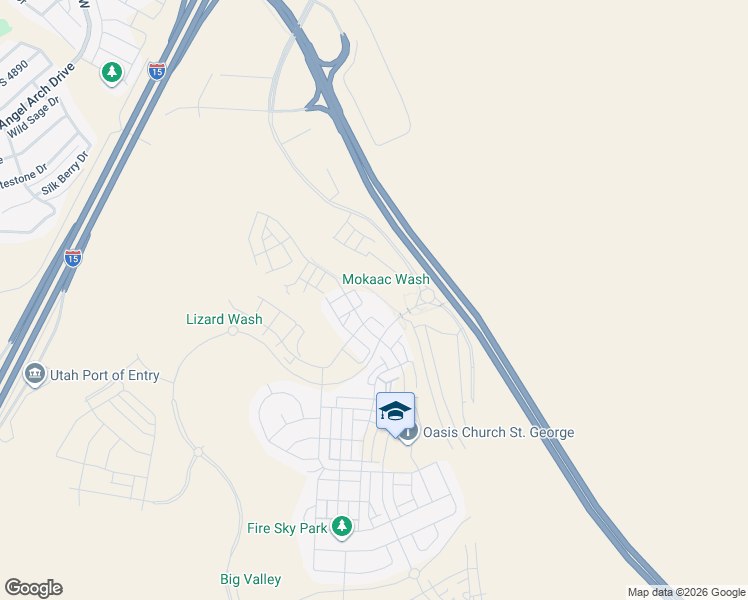 map of restaurants, bars, coffee shops, grocery stores, and more near 5399 South Cerulean Lane in St. George