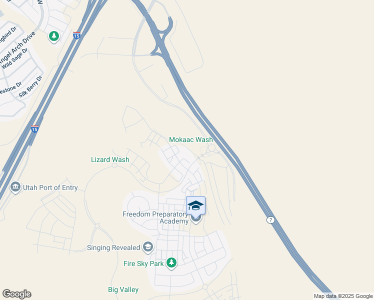 map of restaurants, bars, coffee shops, grocery stores, and more near 5399 South Cerulean Lane in St. George