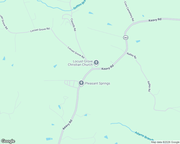 map of restaurants, bars, coffee shops, grocery stores, and more near 8368-8498 Keavy Road in Keavy