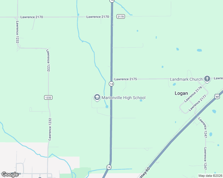 map of restaurants, bars, coffee shops, grocery stores, and more near 17544 Highway 14 in Marionville