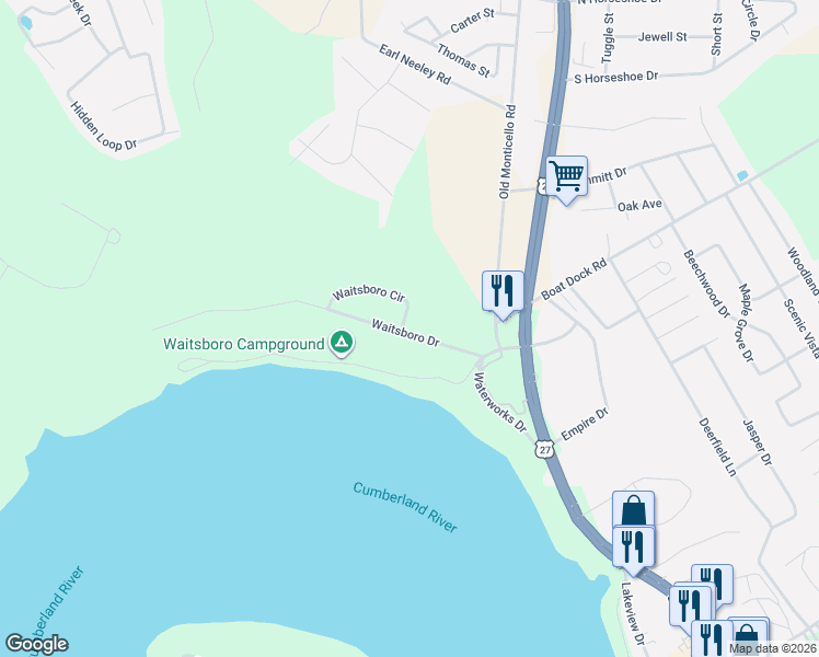 map of restaurants, bars, coffee shops, grocery stores, and more near 2-398 Waitsboro Circle in Somerset