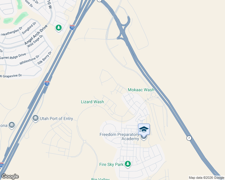 map of restaurants, bars, coffee shops, grocery stores, and more near 5360 South Pura Circle in St. George