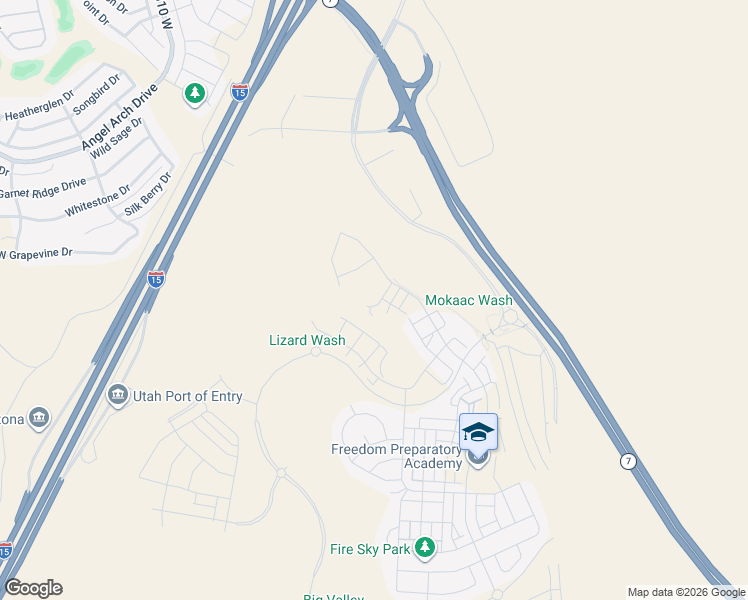 map of restaurants, bars, coffee shops, grocery stores, and more near 5360 South Pura Circle in St. George