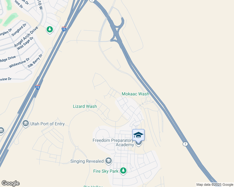 map of restaurants, bars, coffee shops, grocery stores, and more near Cyan Lane in St. George