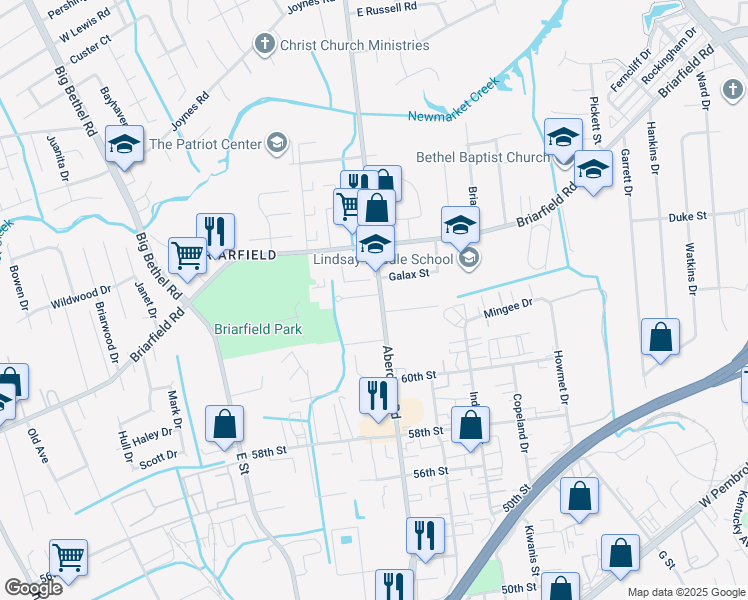 map of restaurants, bars, coffee shops, grocery stores, and more near 701 Aberdeen Road in Hampton