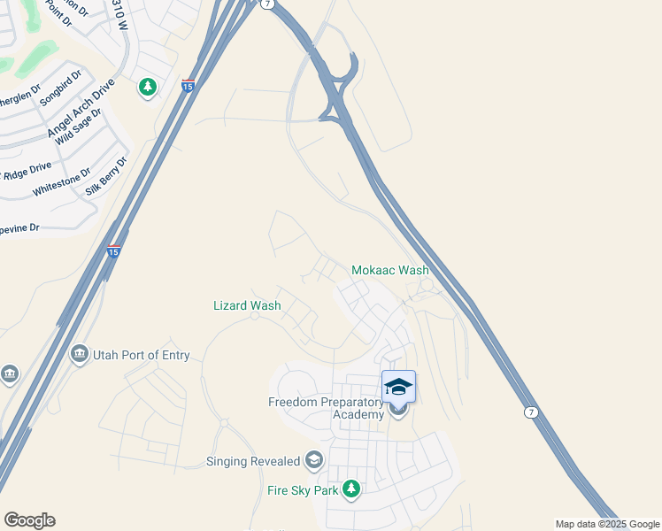 map of restaurants, bars, coffee shops, grocery stores, and more near 5338 Cyan Lane in St. George