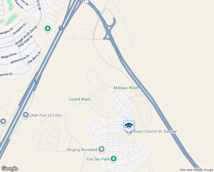 map of restaurants, bars, coffee shops, grocery stores, and more near 5338 Cyan Lane in St. George