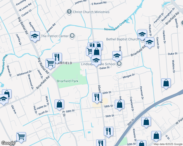 map of restaurants, bars, coffee shops, grocery stores, and more near 701 Aberdeen Road in Hampton
