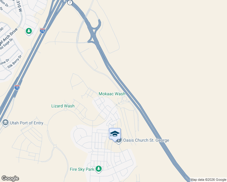 map of restaurants, bars, coffee shops, grocery stores, and more near Southern Parkway in St. George