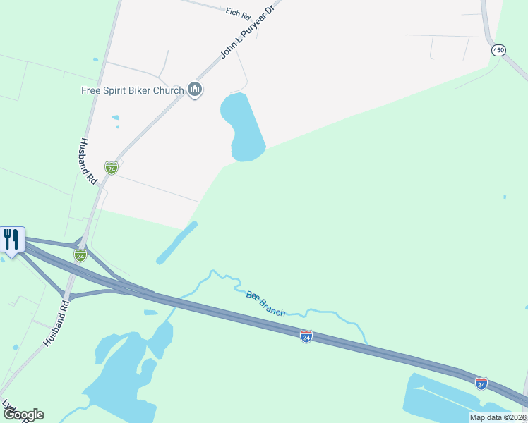 map of restaurants, bars, coffee shops, grocery stores, and more near Interstate 66 in Paducah