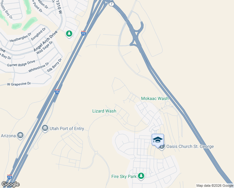 map of restaurants, bars, coffee shops, grocery stores, and more near Pearl Vista Drive in St. George