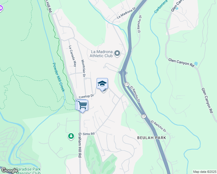 map of restaurants, bars, coffee shops, grocery stores, and more near 151 Brook Knoll Drive in Santa Cruz