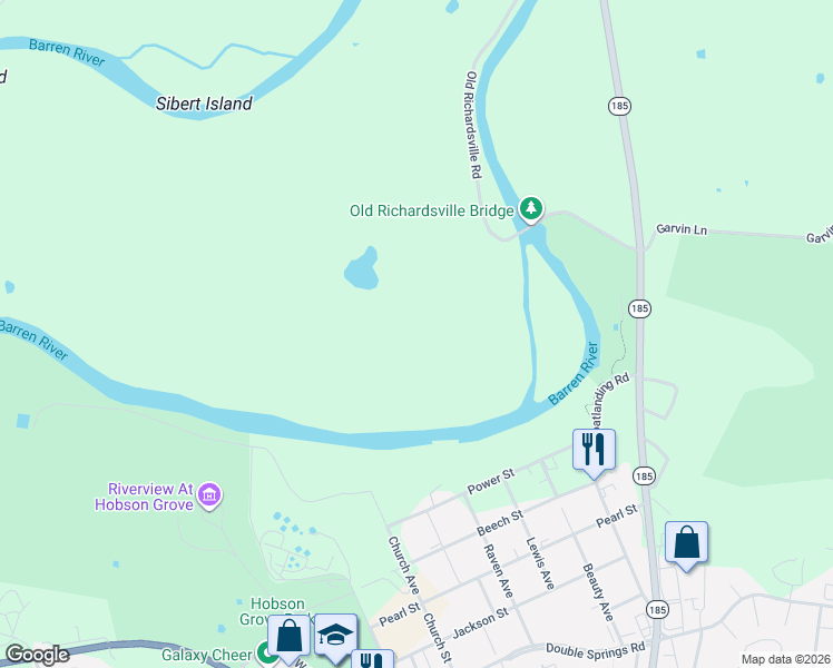map of restaurants, bars, coffee shops, grocery stores, and more near 1121 Chestnut Street in Bowling Green