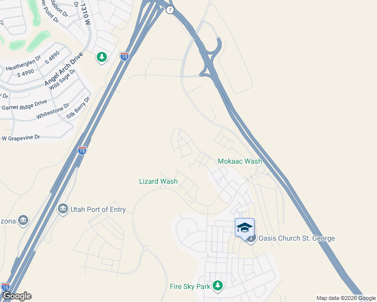 map of restaurants, bars, coffee shops, grocery stores, and more near Pearl Vista Drive in St. George