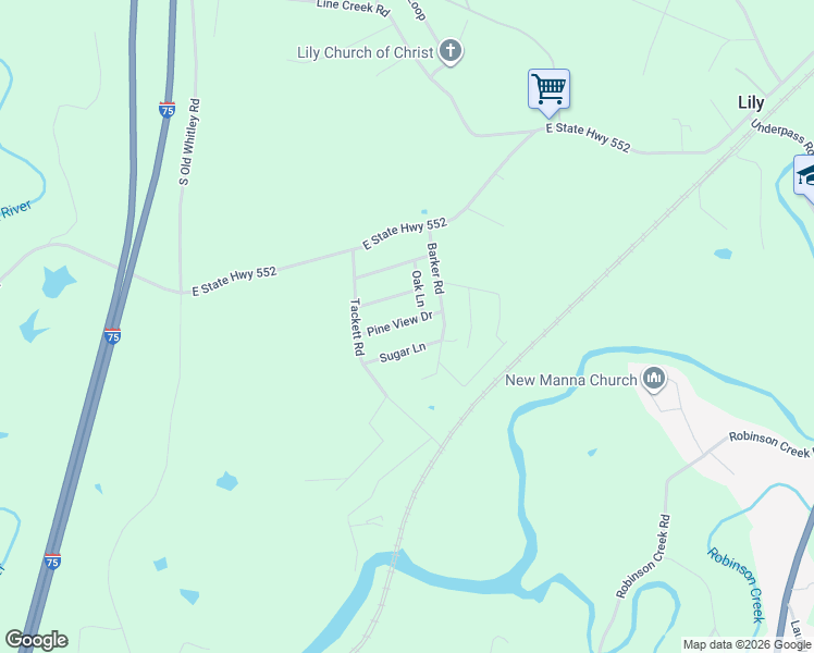 map of restaurants, bars, coffee shops, grocery stores, and more near 4657 East State Highway 552 in London