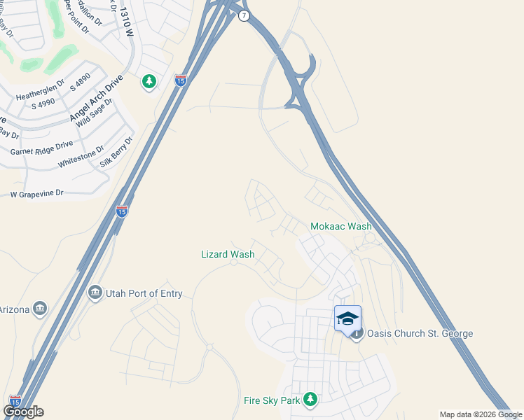 map of restaurants, bars, coffee shops, grocery stores, and more near 5315 South Coral Pearl Alley in St. George
