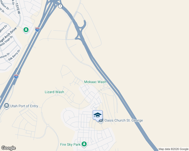 map of restaurants, bars, coffee shops, grocery stores, and more near 692 West High Tide Place in St. George