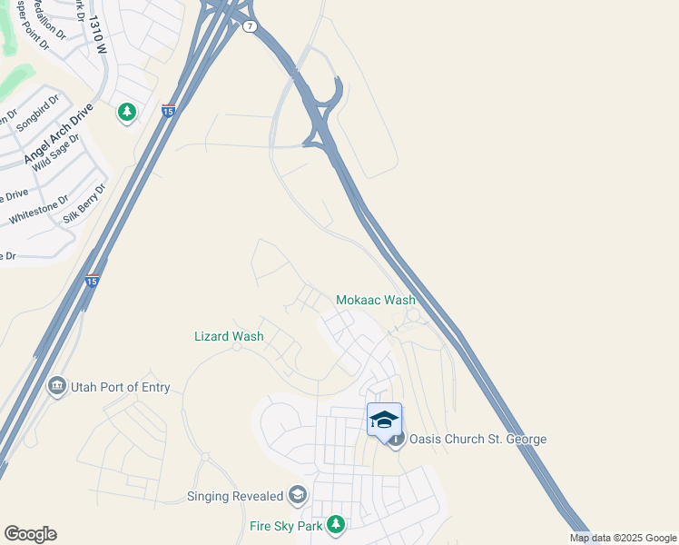 map of restaurants, bars, coffee shops, grocery stores, and more near 718 West Vista Sur Lane in St. George