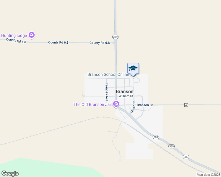 map of restaurants, bars, coffee shops, grocery stores, and more near 5518-5528 Frances Avenue in Branson