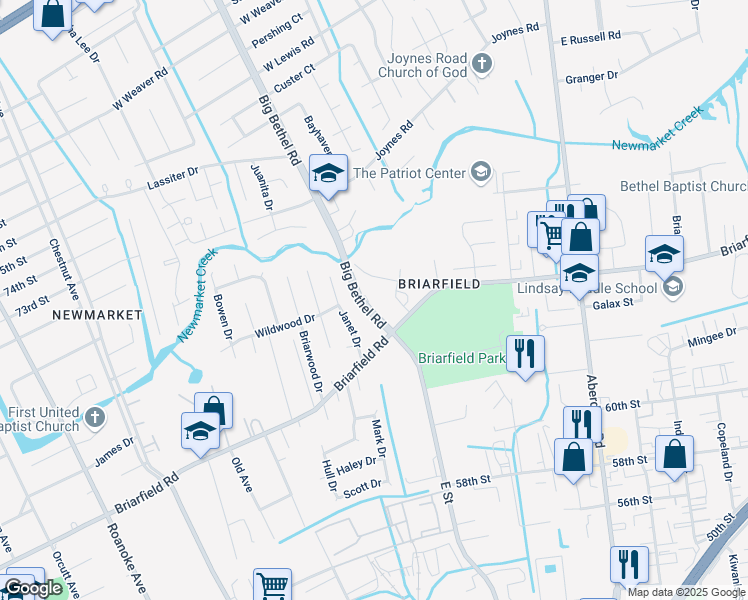 map of restaurants, bars, coffee shops, grocery stores, and more near 29 Butler Drive in Hampton