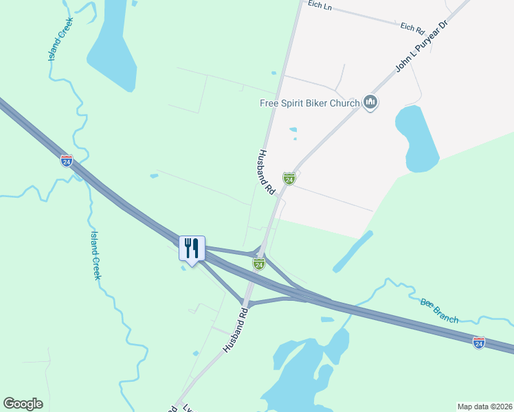 map of restaurants, bars, coffee shops, grocery stores, and more near 2706 Husband Road in Paducah