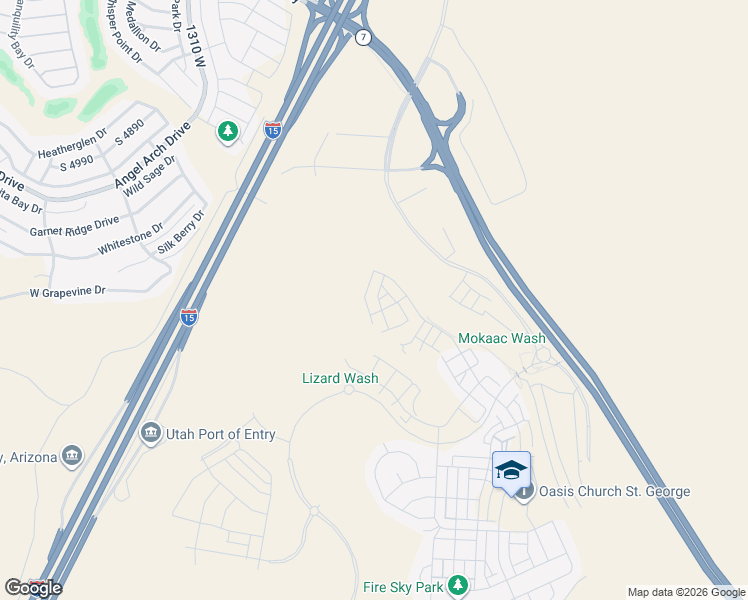 map of restaurants, bars, coffee shops, grocery stores, and more near 5268 Coral Pearl Alley in St. George