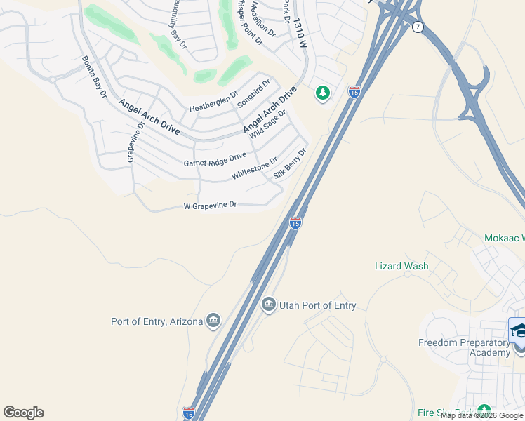 map of restaurants, bars, coffee shops, grocery stores, and more near 1427 West Grapevine Drive in St. George