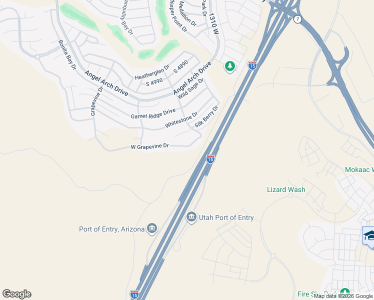 map of restaurants, bars, coffee shops, grocery stores, and more near 1427 West Grapevine Drive in St. George