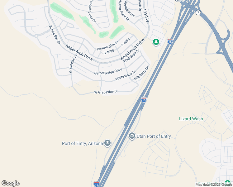map of restaurants, bars, coffee shops, grocery stores, and more near 1501 West Grapevine Drive in St. George