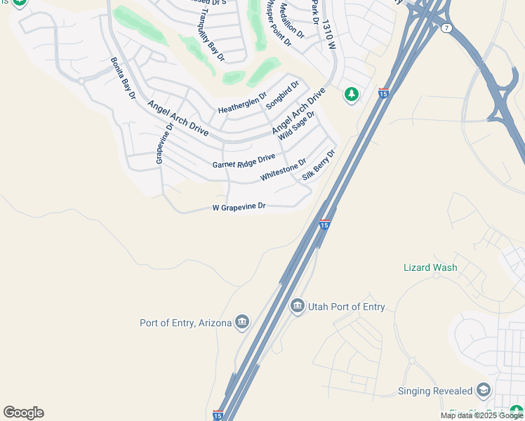 map of restaurants, bars, coffee shops, grocery stores, and more near 1501 West Grapevine Drive in St. George