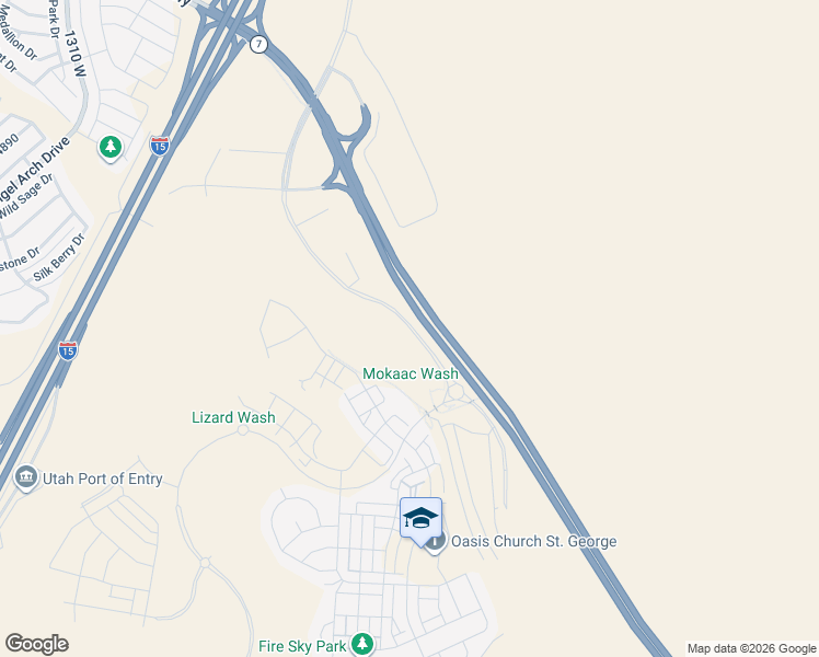 map of restaurants, bars, coffee shops, grocery stores, and more near 5088 South Desert Color Parkway in St. George