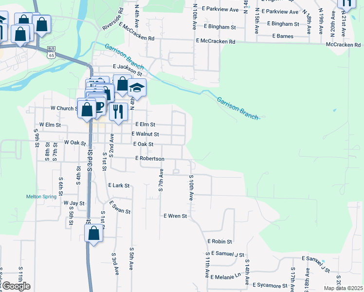 map of restaurants, bars, coffee shops, grocery stores, and more near 306 South 9th Avenue in Ozark