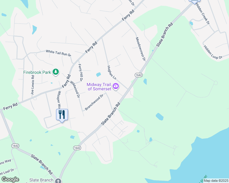 map of restaurants, bars, coffee shops, grocery stores, and more near 1113 Trails End in Somerset