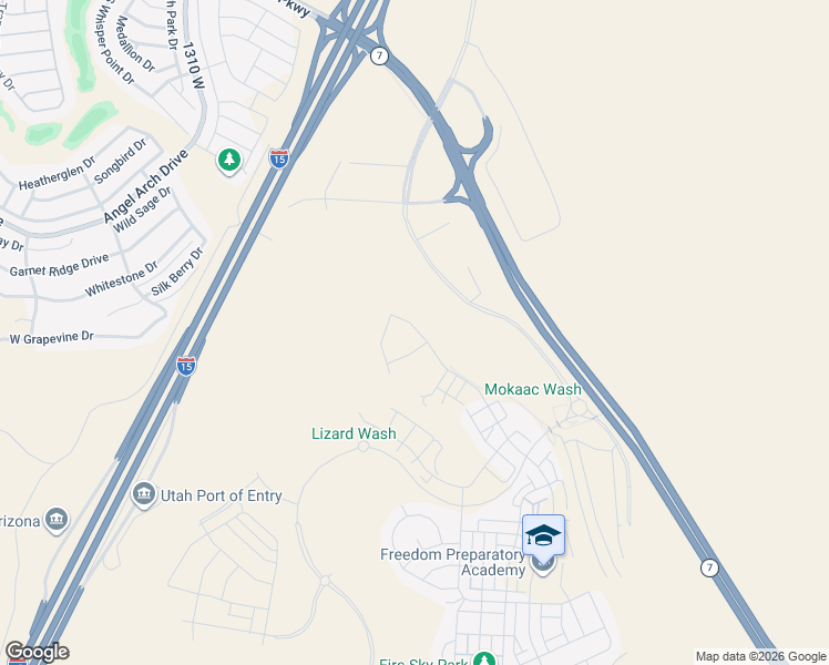 map of restaurants, bars, coffee shops, grocery stores, and more near 5263 South Blue Pearl Alley in St. George