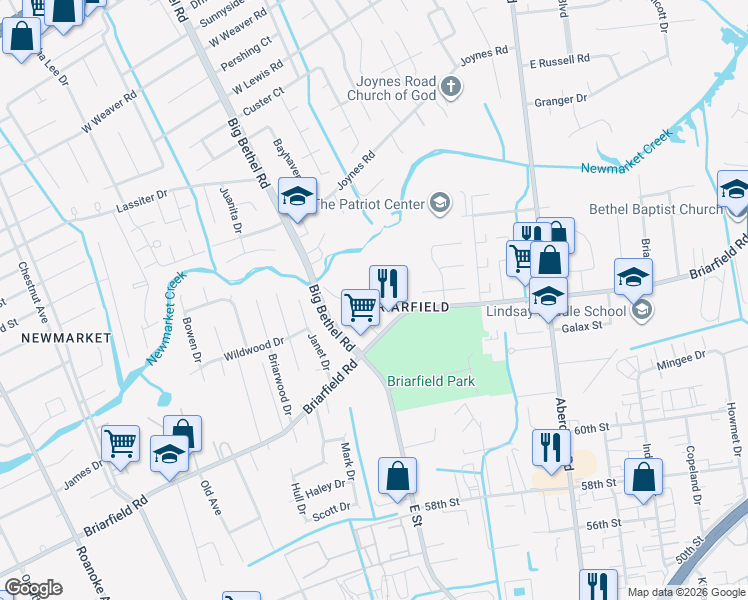 map of restaurants, bars, coffee shops, grocery stores, and more near 14 Butler Drive in Hampton
