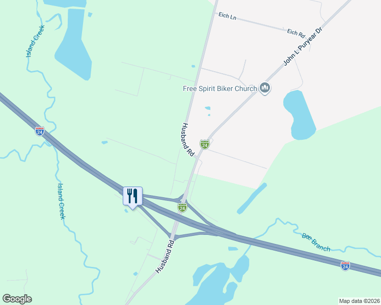 map of restaurants, bars, coffee shops, grocery stores, and more near 2706 Husband Road in Paducah