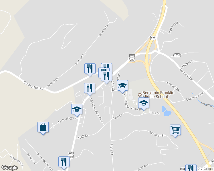 map of restaurants, bars, coffee shops, grocery stores, and more near 1760 N Main St in Rocky Mt
