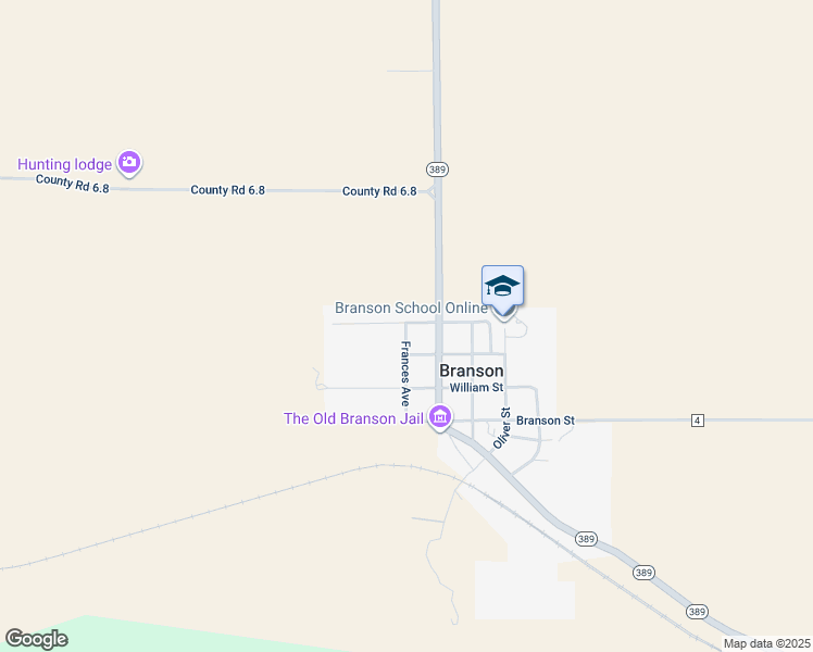 map of restaurants, bars, coffee shops, grocery stores, and more near 5518 Frances Avenue in Branson