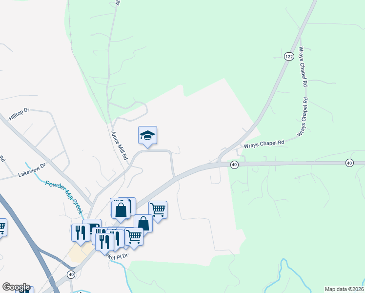 map of restaurants, bars, coffee shops, grocery stores, and more near 711 School Board Rd in Rocky Mt