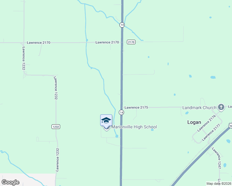 map of restaurants, bars, coffee shops, grocery stores, and more near 17544 Highway 14 in Marionville