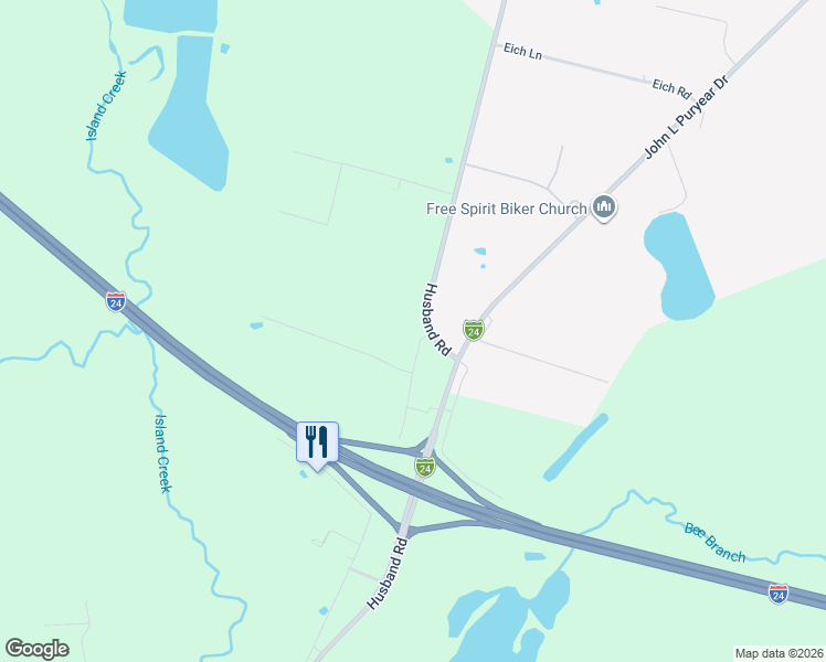 map of restaurants, bars, coffee shops, grocery stores, and more near 2631 Husband Road in Paducah