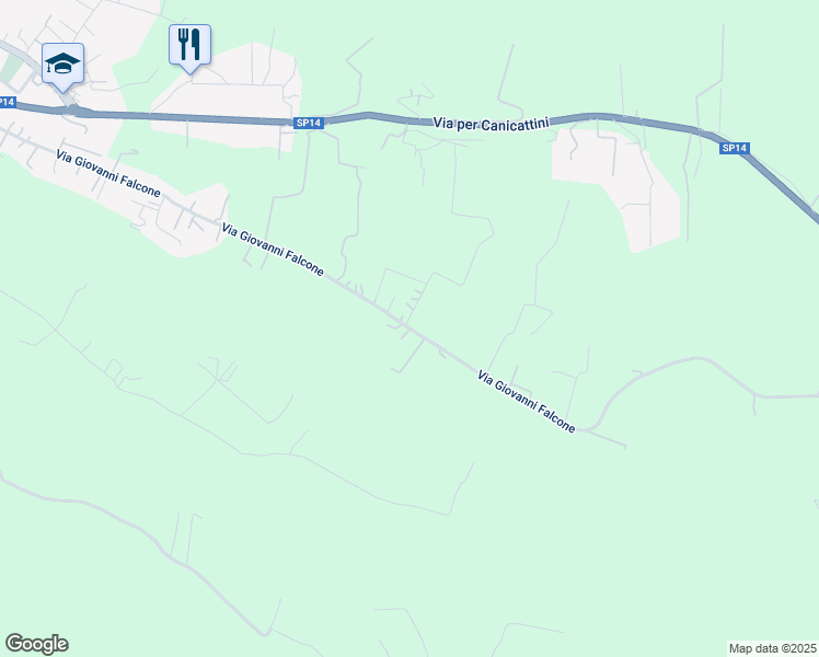 map of restaurants, bars, coffee shops, grocery stores, and more near 77 Via Giovanni Falcone in Libero consorzio comunale di Siracusa