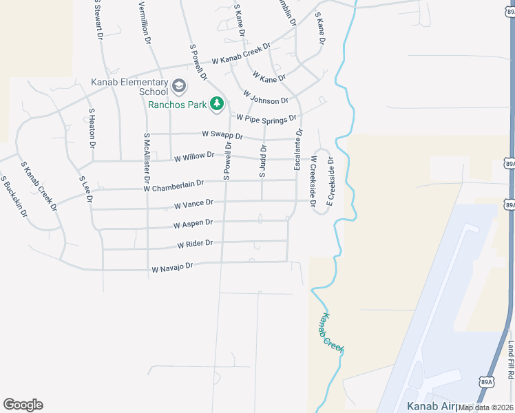map of restaurants, bars, coffee shops, grocery stores, and more near 1640 South Judd Drive in Kanab