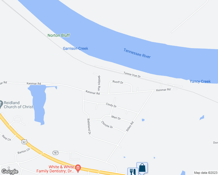 map of restaurants, bars, coffee shops, grocery stores, and more near 300 Molloy Court in Paducah