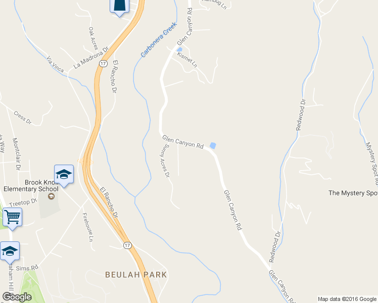 map of restaurants, bars, coffee shops, grocery stores, and more near 155 Rabbits Run Road in Scotts Valley