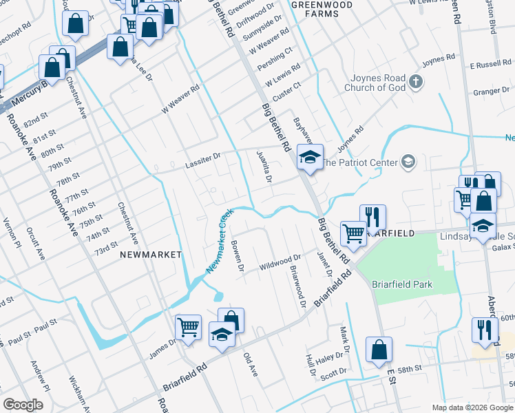 map of restaurants, bars, coffee shops, grocery stores, and more near 330 Duluth Court in Hampton