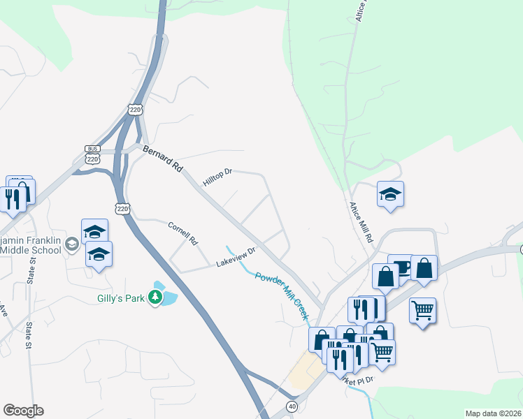 map of restaurants, bars, coffee shops, grocery stores, and more near 80 Vantage Drive in Rocky Mount
