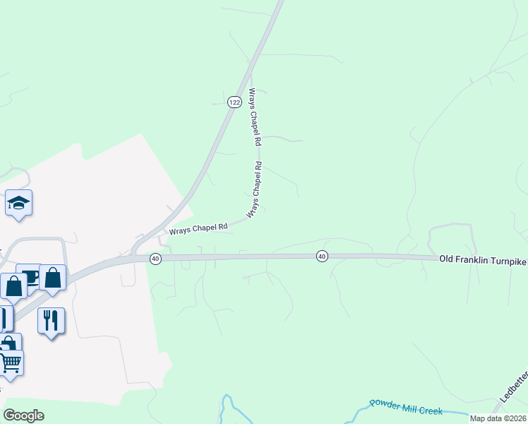 map of restaurants, bars, coffee shops, grocery stores, and more near 350 Wrays Chapel Road in Rocky Mount